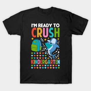 I'm Ready To Crush Kindergarten Shark Back To School T-Shirt